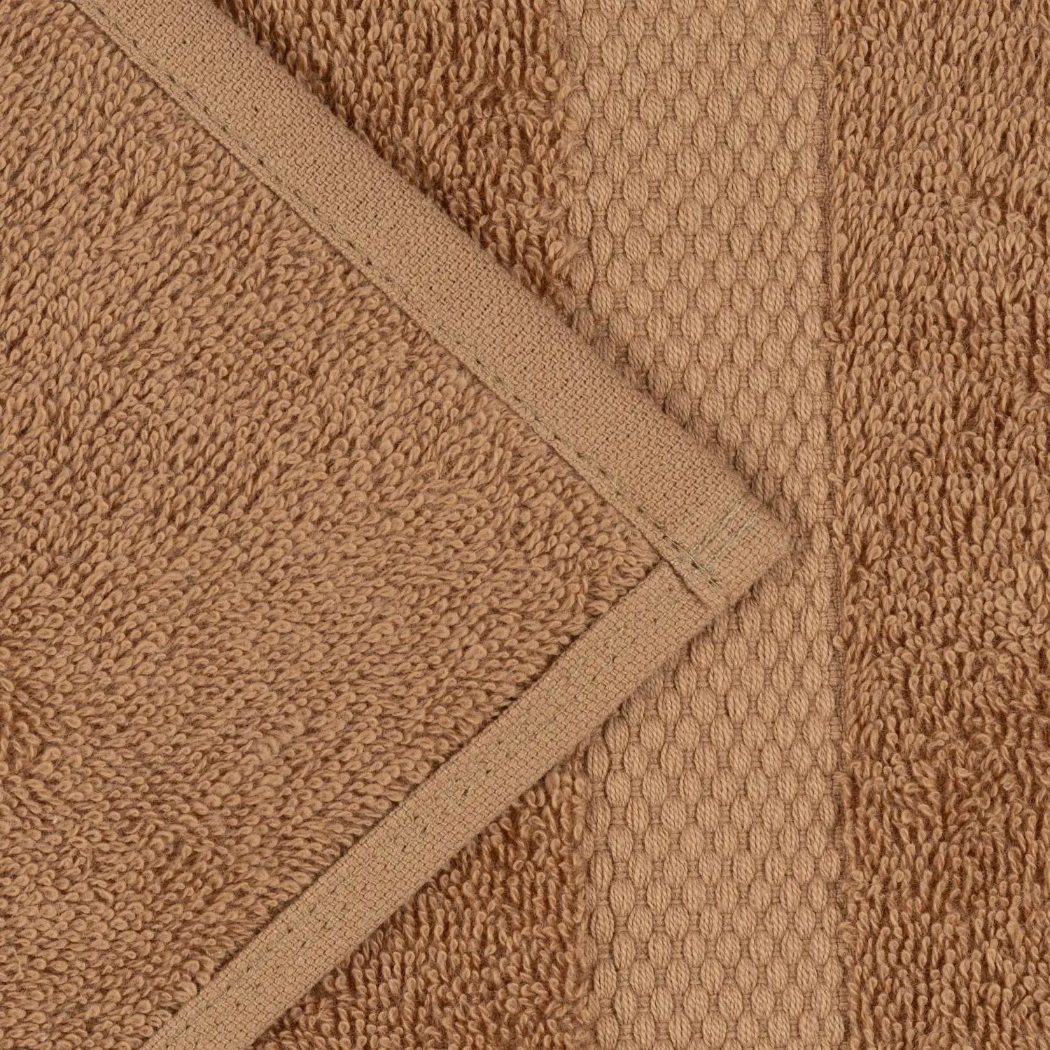 Набор полотенец махровых Luscan/бордюр 450г/м2, 50x90/70x140, бежевый - фото 2