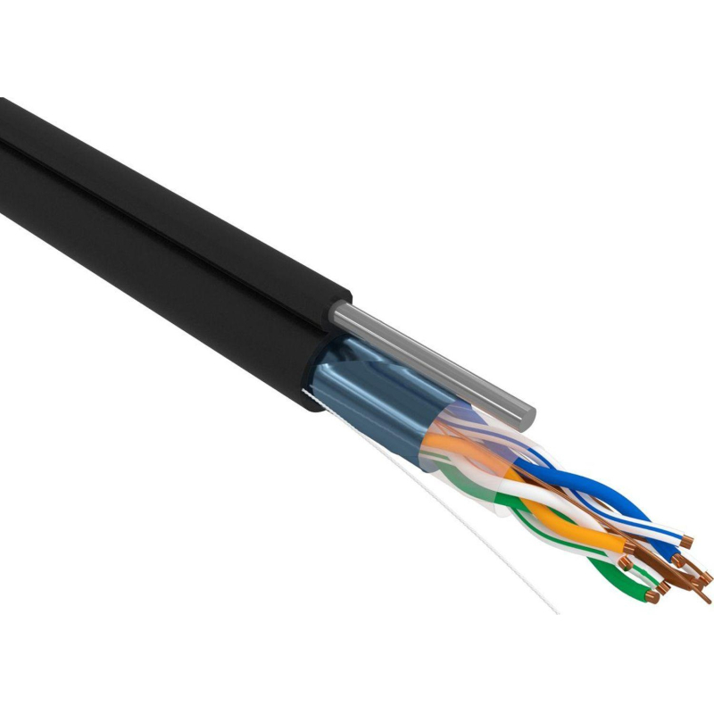 Кабель PROconnect (01-0155)F/UTP,CAT 5e,PE,4PR,24AWG,OUT,SOLID,с тросом,305 - фото 1