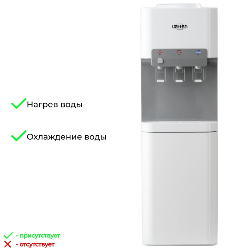 Кулер VATTEN V11WKB, для воды, компрессорный, холодильник, белый - фото 6