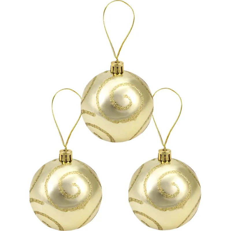 Набор шаров елочных Новогоднее украшение Триумф 12шт,7см,золотист НШ-1493 - фото 7
