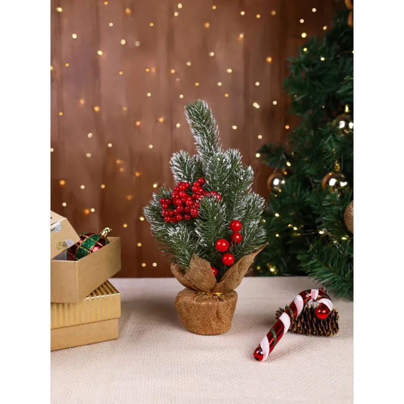 Елка Декоративная  в горшке  Морозные ягоды, 25 см НУ-1971 - фото 5