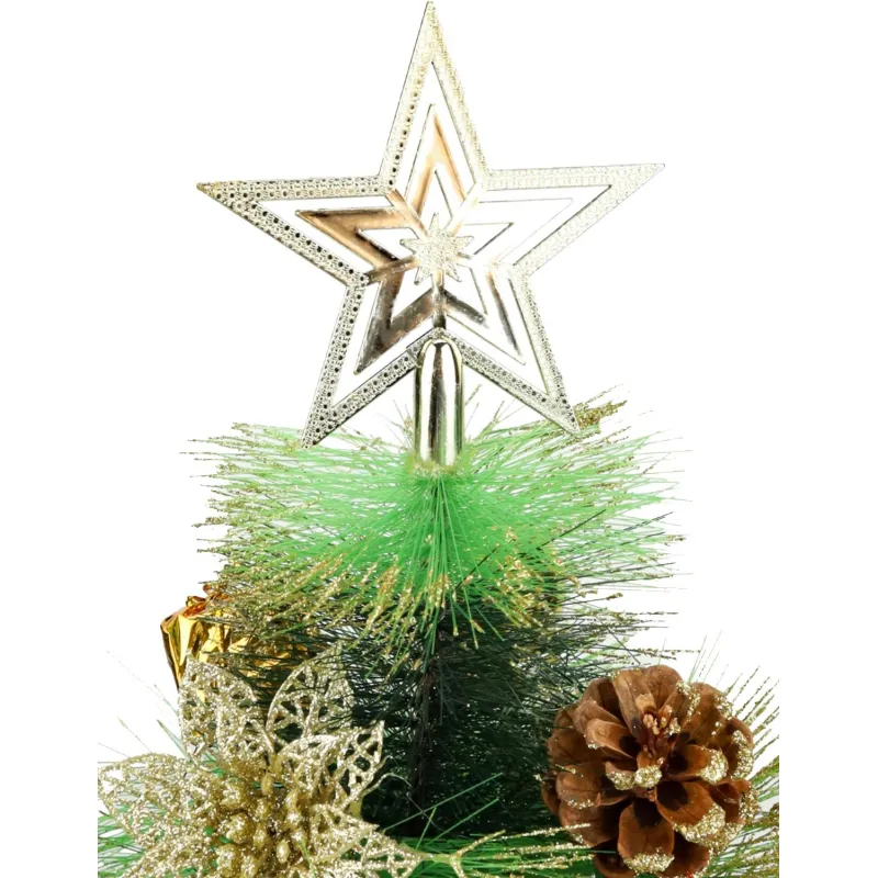 Елка Декоративная  с золотым декором в горшке, 30 см Т-4391 - фото 4