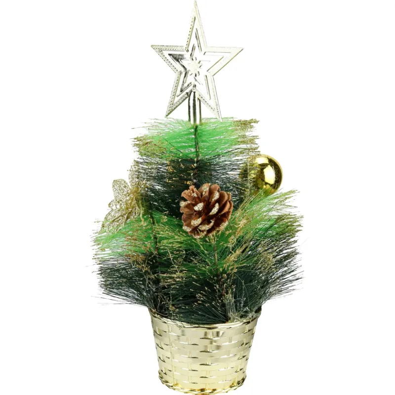 Елка Декоративная  с золотым декором в горшке, 30 см Т-4391 - фото 5