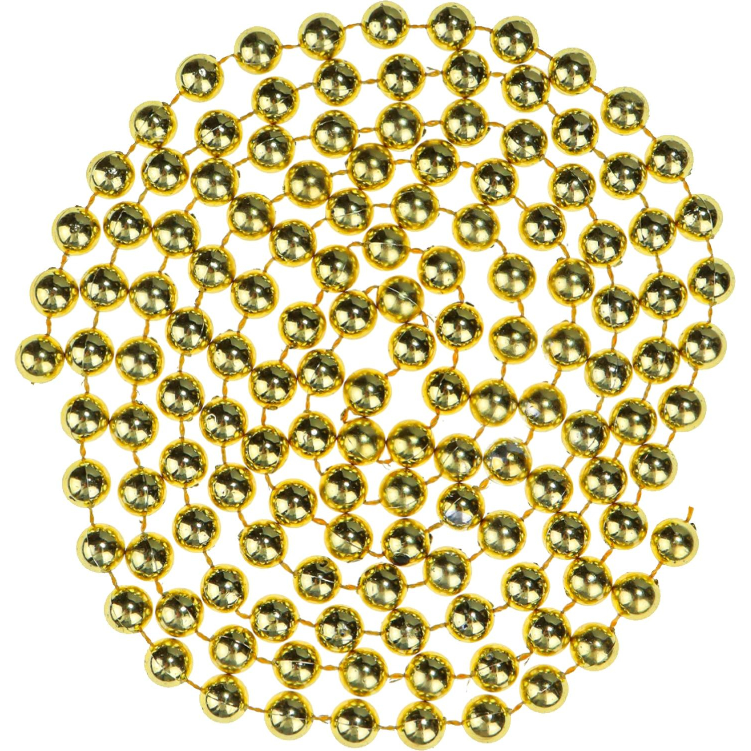 Бусы новогодние на елку Яркий праздник, d 1 см, длина 1,8м, золотые НУ-0053 - фото 1