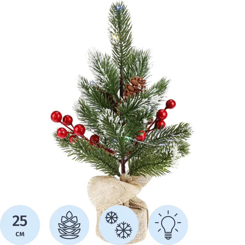 Елка Декоративная с подсветкой Яркие огнина батар(не в компл)25см.НУ-1965 - фото 1