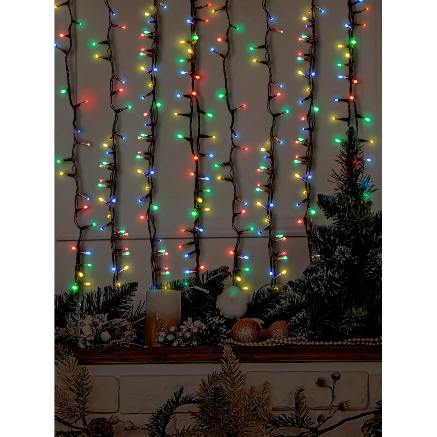 Гирлянда светодиодная НГ 220LEDламп,300x200cм,220B,мультицв,8реж,IP20,92811 - фото 2