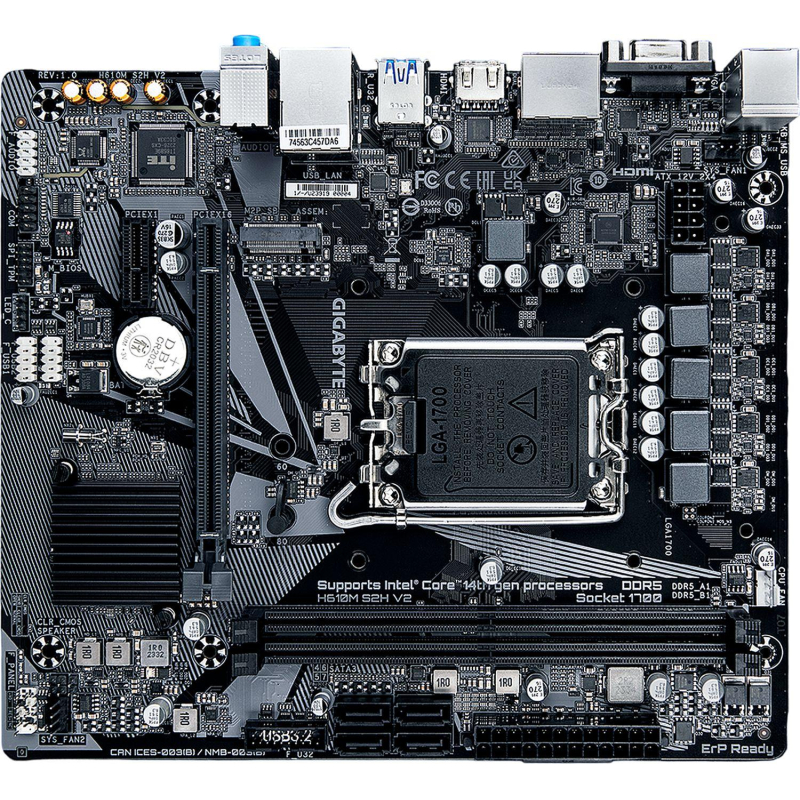Материнская плата GIGABYTE H610M S2H V2, H610 s1700, 4xDDR5, mATX - фото 3