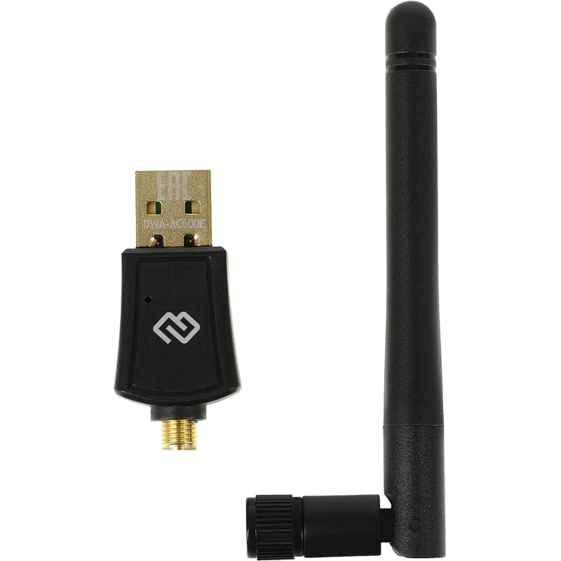 Сетевой адаптер Wi-Fi Digma DWA-AC600E AC600 USB 2.0 (ант.внеш.съем) 1ант - фото 1