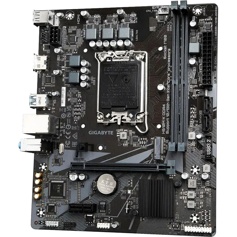 Материнская плата Gigabyte H610M K DDR4 2.0, H610 s1700 mATX - фото 3