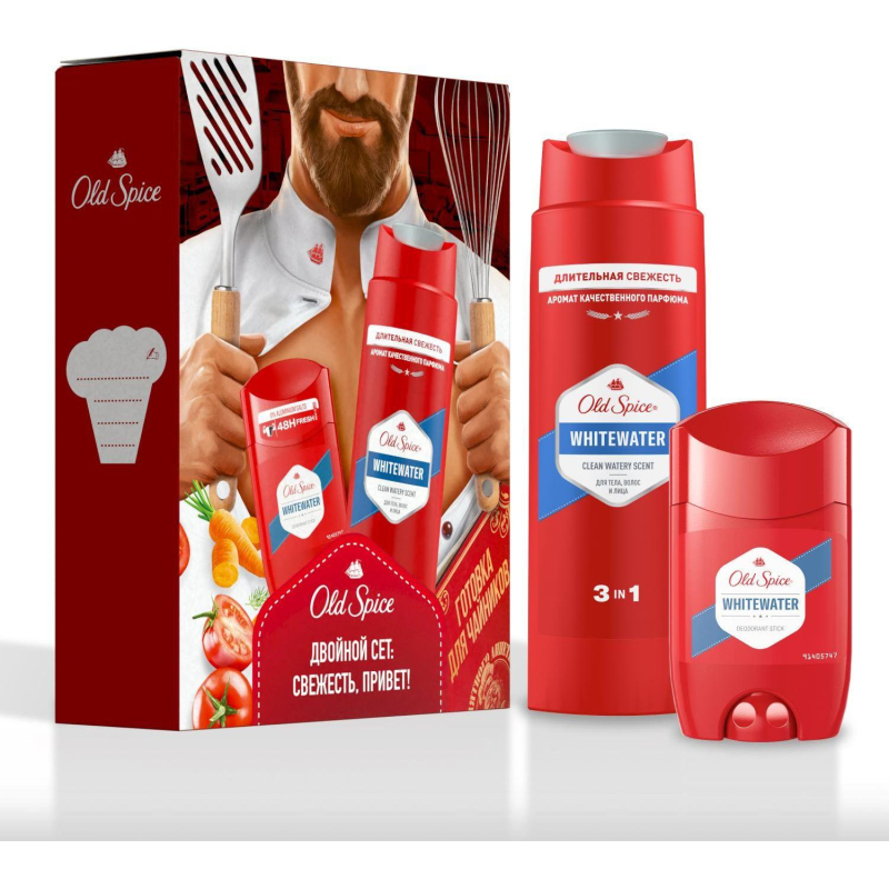 Подарочный набор Old Spice Whitewater дез-стик 50мл гел д/душ 3в1 250мл муж - фото 1