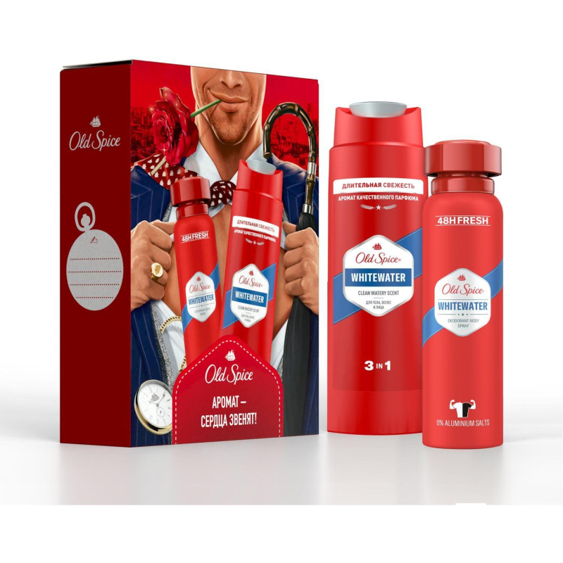Подарочный набор Old Spice Whitewater дез-спрей 150мл гль душ 3в1 250мл муж - фото 1