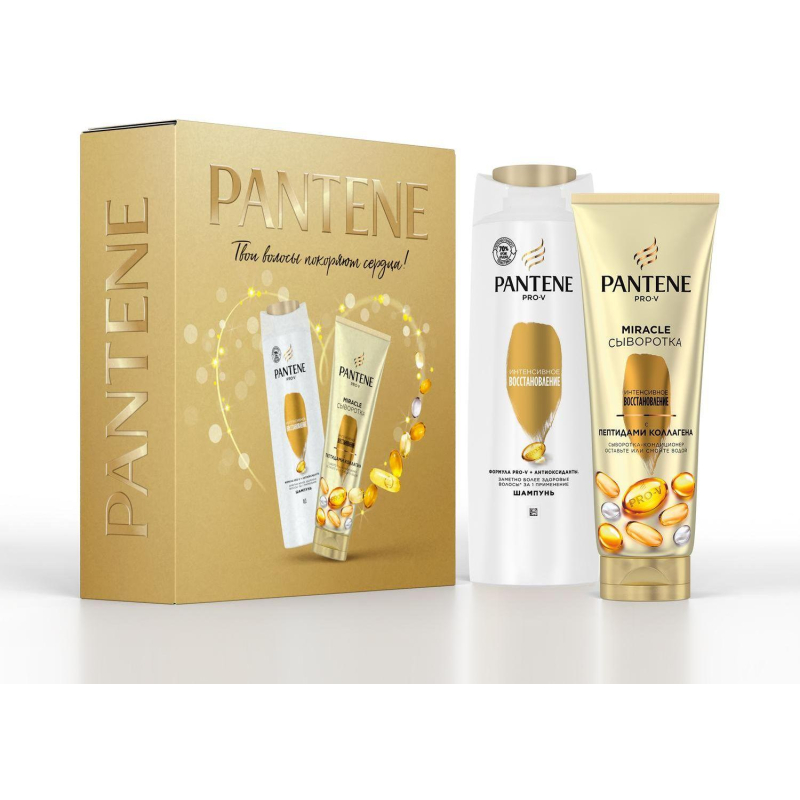 Подарочный набор PANTENE Шам д/влс+Сывор-конд 4в1 Интен вос 250мл+200мл жен - фото 1
