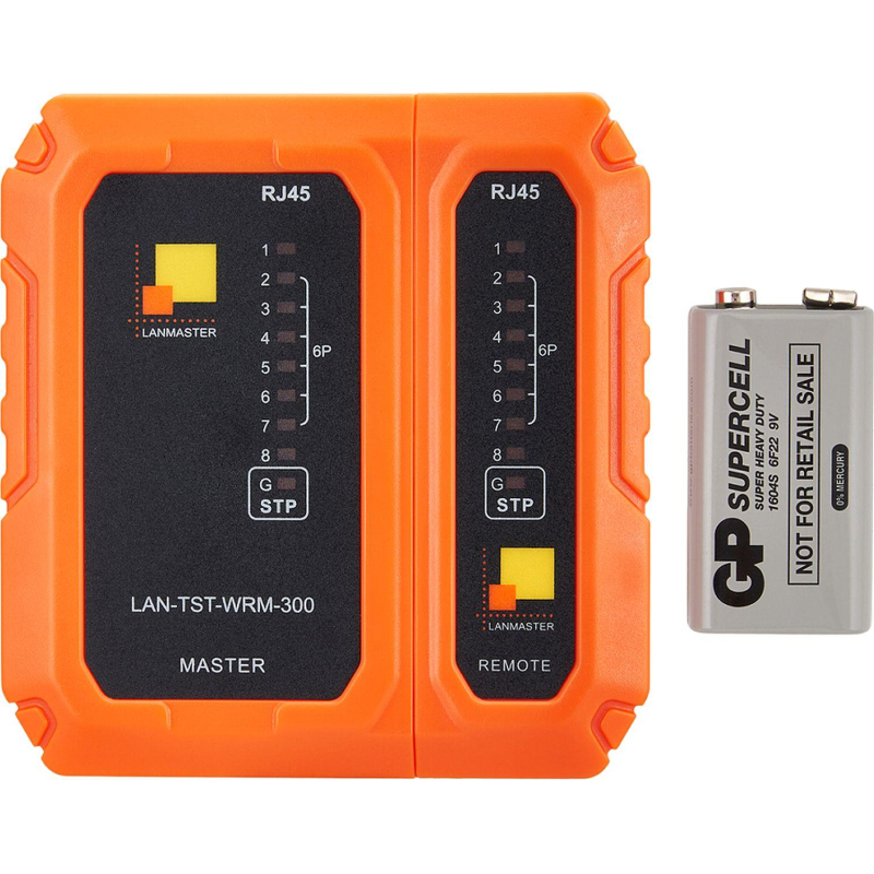Тестер витой пары LANMASTER LAN-TST-WRM-300 с индикаторами - фото 2