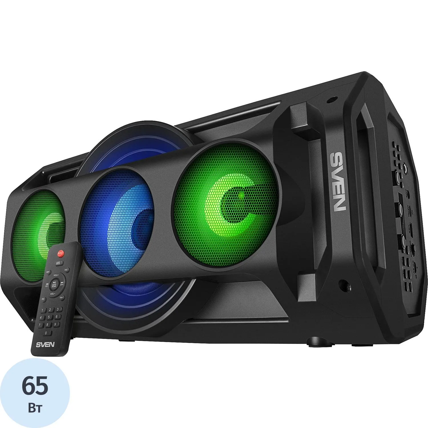 Акустическая система Sven PS-680, 2x32.5Вт, FM/USB/microSD, LED пульт,аккум - фото 1