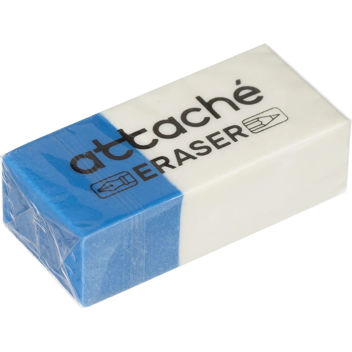 Ластик прямоугольный Attache 39x17x12,термопл.кауч,син/бел,д/ручки и каранд - фото 3