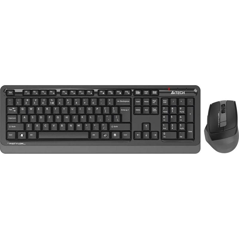 Набор клавиатура+мышь A4Tech Fstyler FG1035 GREY USB беспров. чер/сер - фото 1
