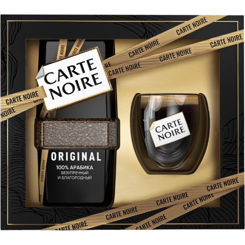 Кофе Carte Noire натуральный растворимый сублим. 95г набор с бокалом(нг) - фото 1
