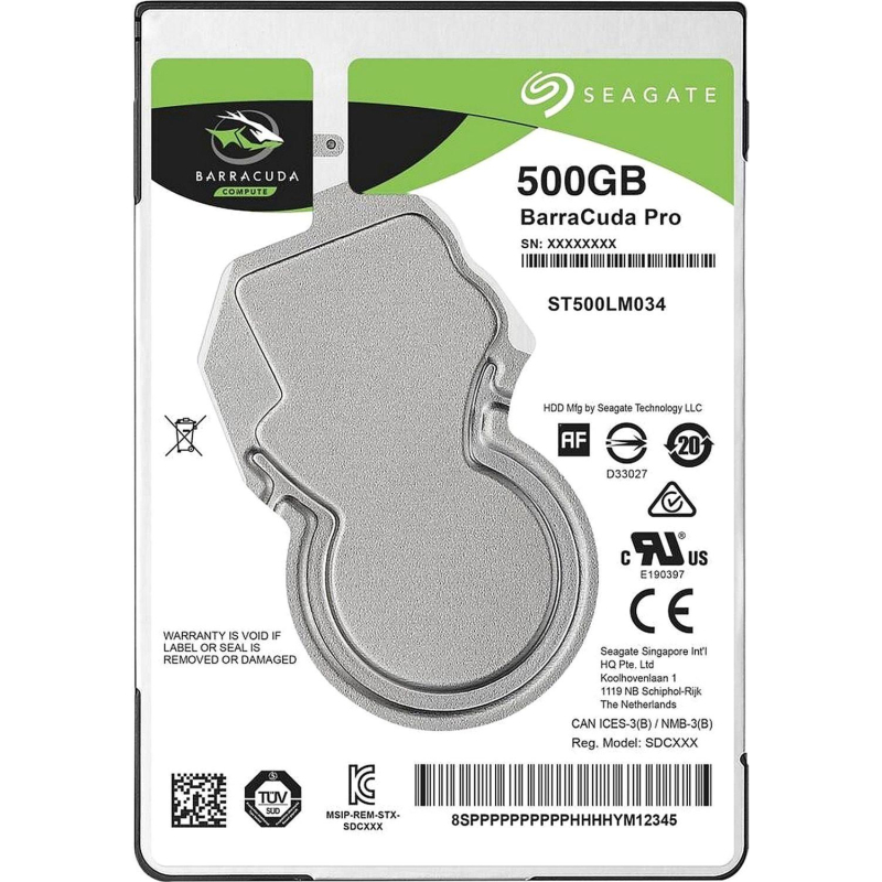 Жесткий диск Seagate BarraCuda 500Gb, SATA, 7200rpm, 128MB(ST500LM034) - фото 1