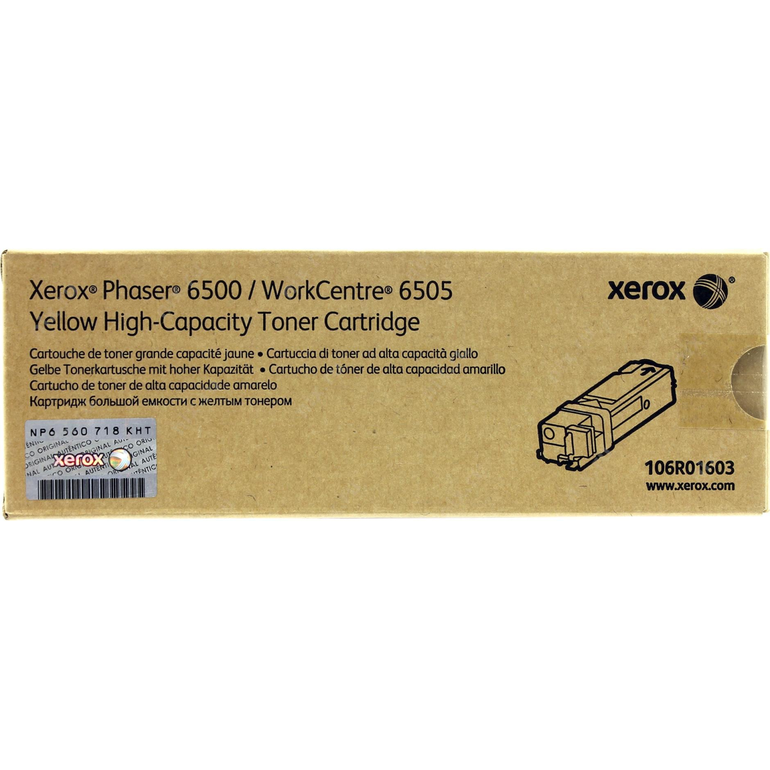 Картридж лазерный Xerox 106R01603 жел. пов.емк. для WC6505 - фото 1