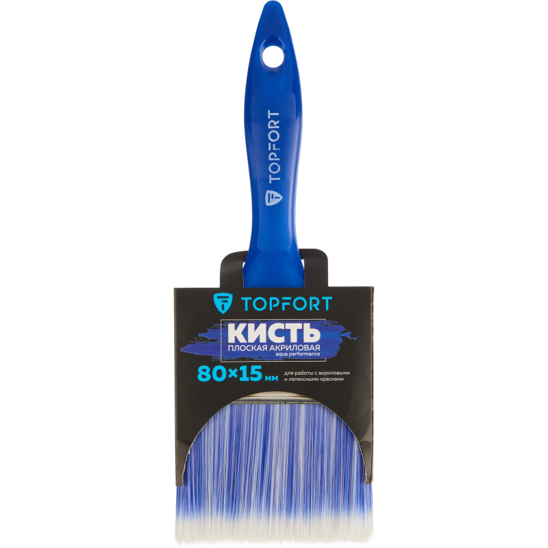 Кисть плоская акриловая TOPFORT Aqua Performance 80х15 - фото 5
