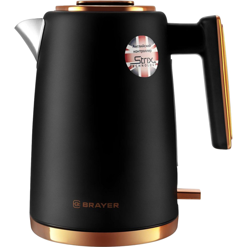 Чайник электрический BRAYER 1054BR,2200Вт,1,7л, STRIX, сталь, автооткл - фото 1