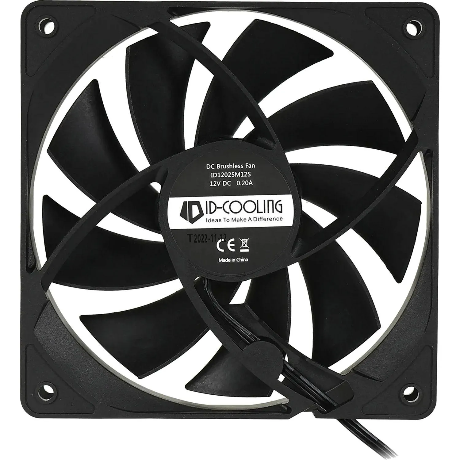 Вентилятор ID-Cooling FL-12025K 120x120mm черный 3-pin 21dB 145gr Ret - фото 2