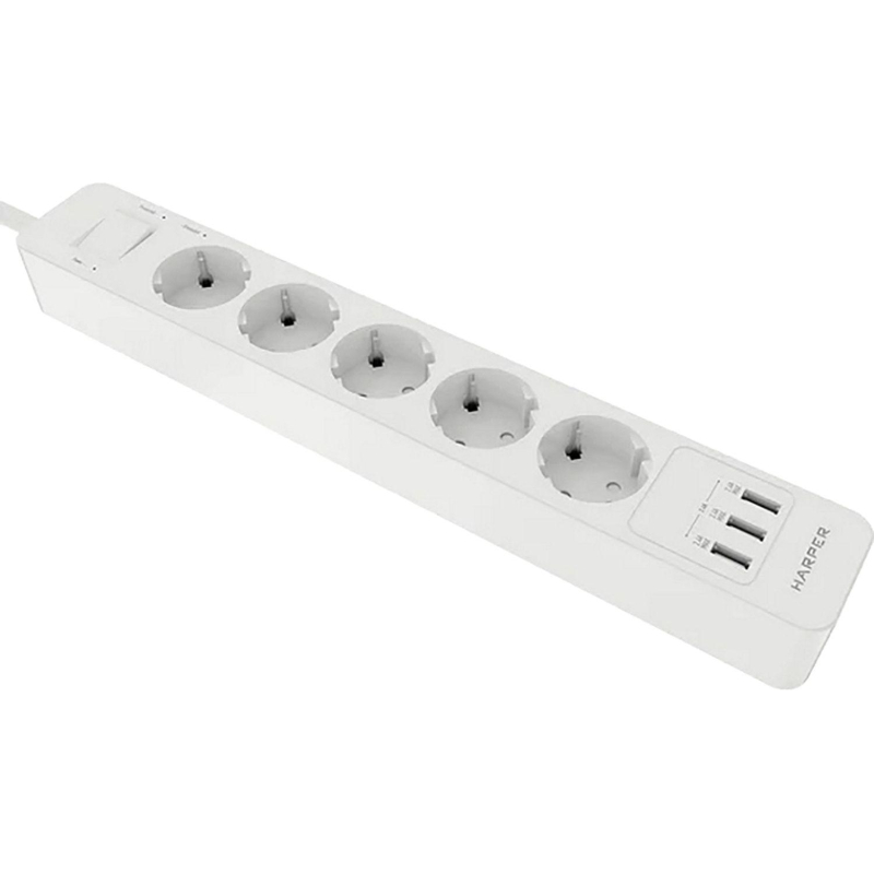 Сетевой фильтр HARPER UCH-530 White 5р/1,5м/4кВт/16А 3xUSB (H00002264) - фото 2
