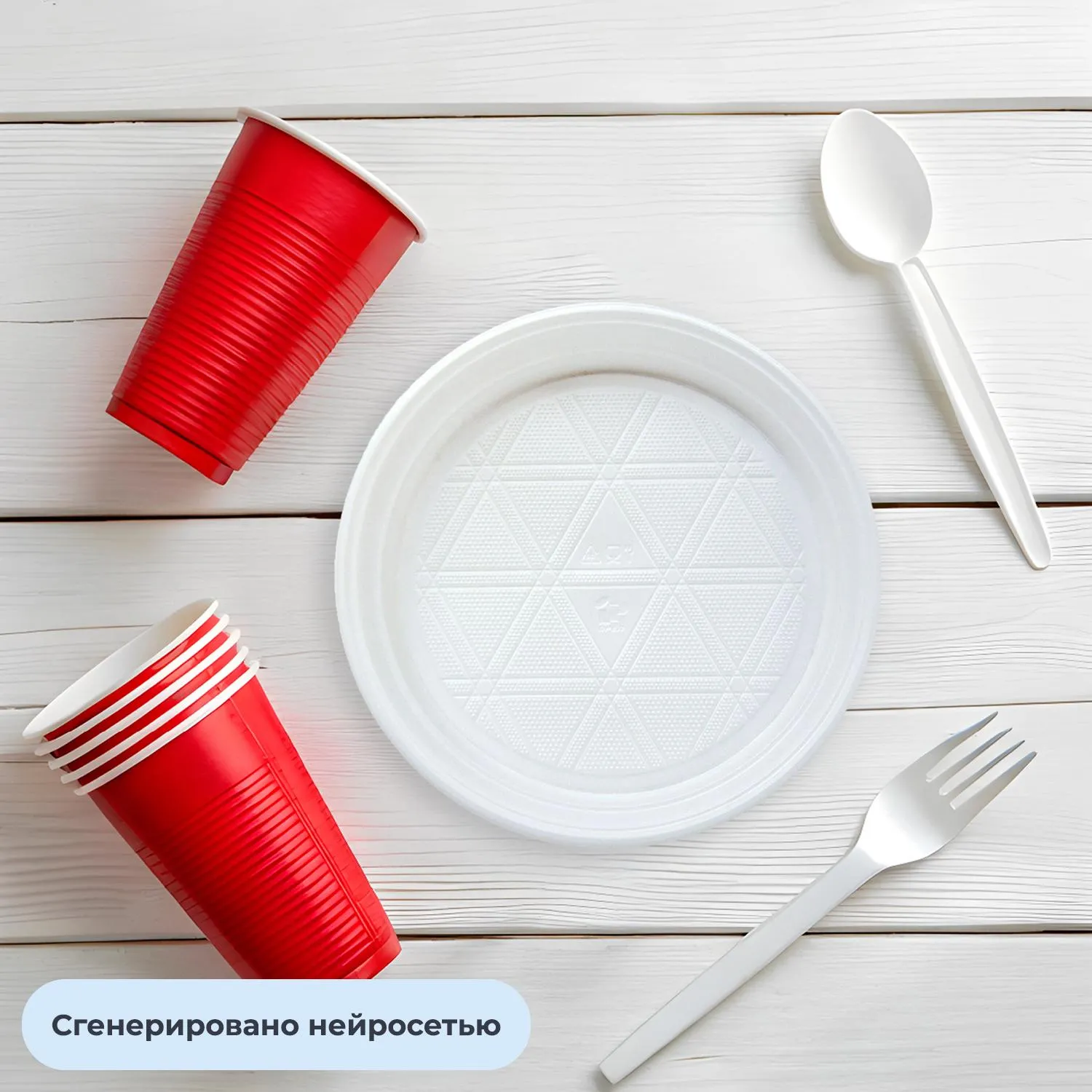 Тарелка одноразовая  (КОМУС)/Выбор Есть d 165 мм, бел., ПП, 100шт./уп - фото 6
