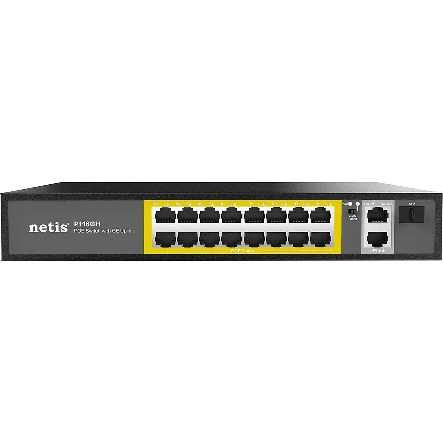 Коммутатор Netis P116GH 16х100 Мбит/с PoE+ 240Вт, 2х1000 Мбит/с, 1xSFP - фото 2