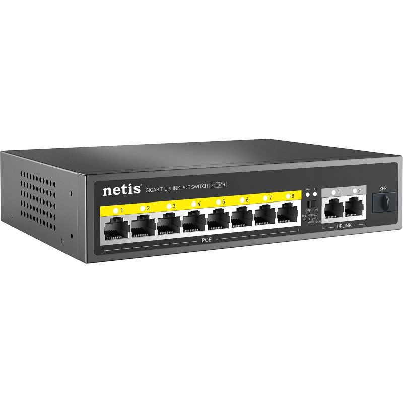 Коммутатор Netis P110GH 8х100 Мбит/с PoE+ 120Вт, 2х1000 Мбит/с, 1xSFP - фото 3