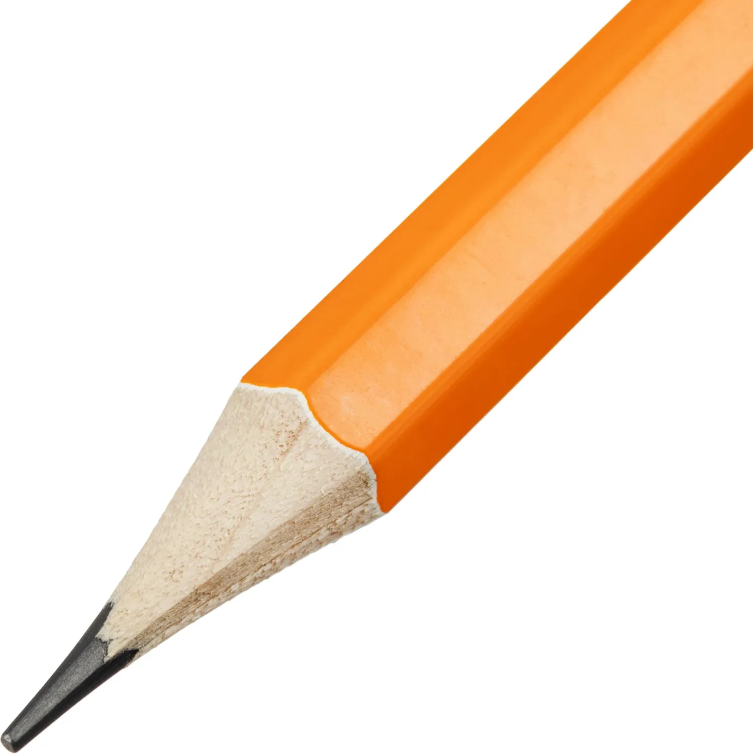 Карандаш чернографитный Attache деревянн, шестигр, с ластиком, оранж.корп - фото 2