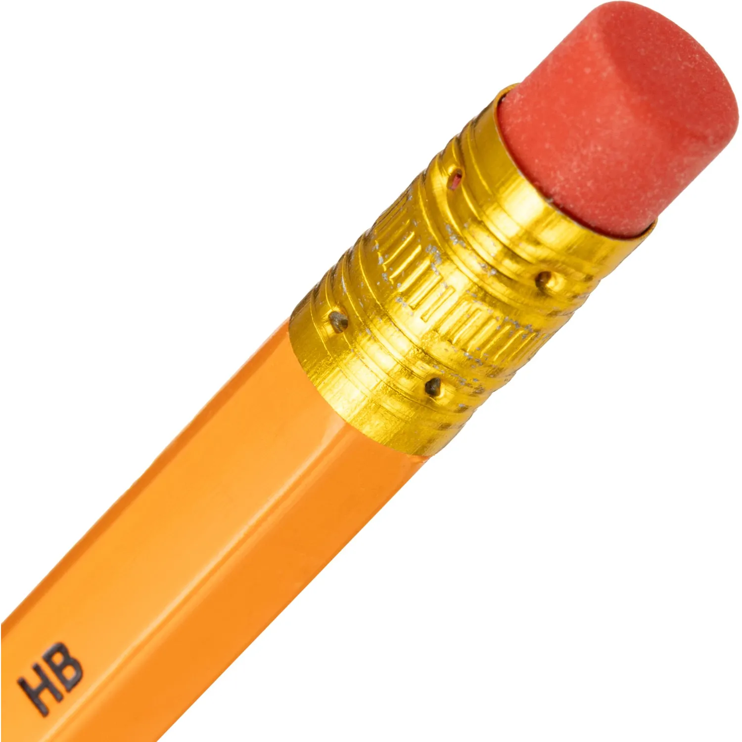 Карандаш чернографитный Attache деревянн, шестигр, с ластиком, оранж.корп - фото 3