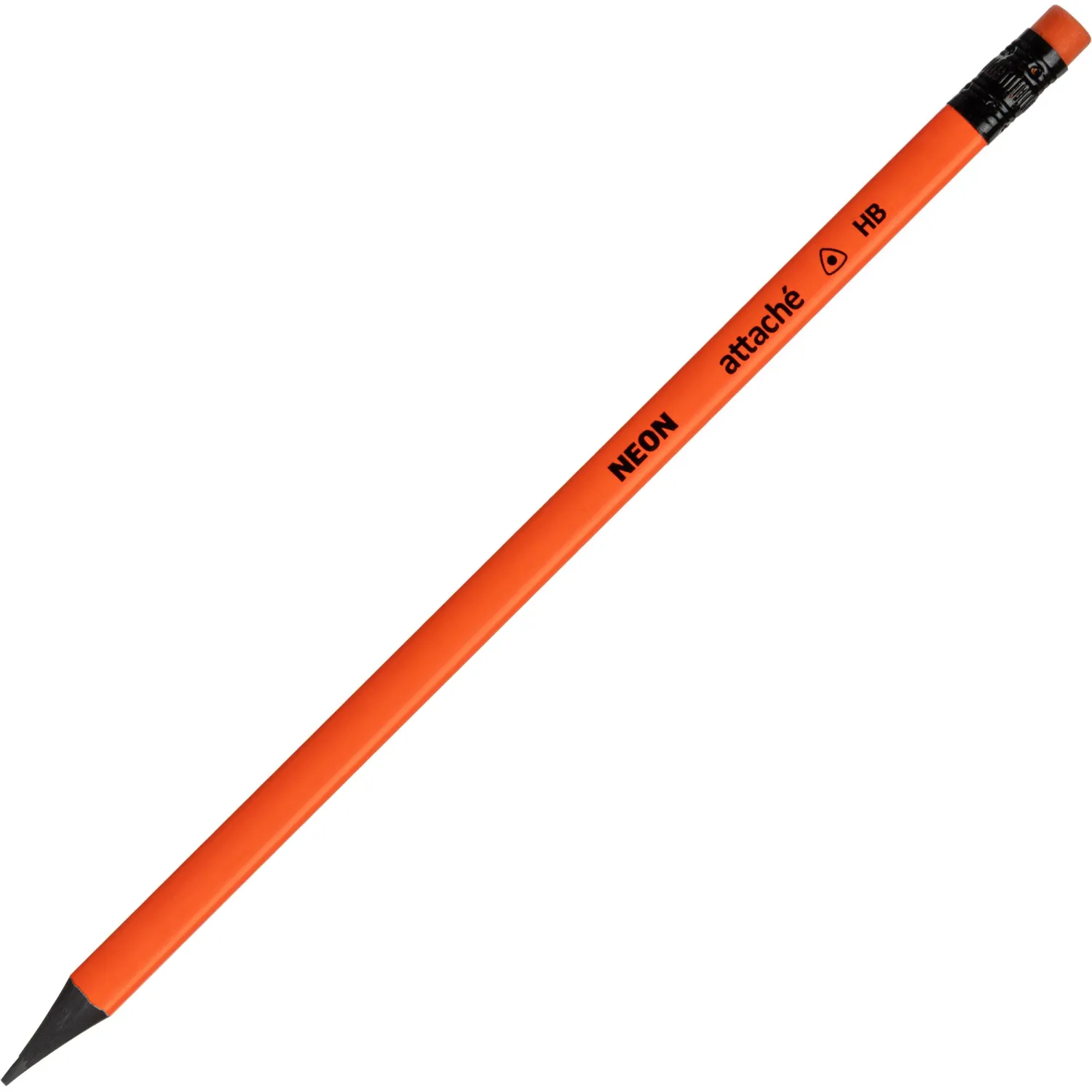 Карандаш чернографитный Attache пластик, трехгранн, с ластиком, ассорти - фото 4