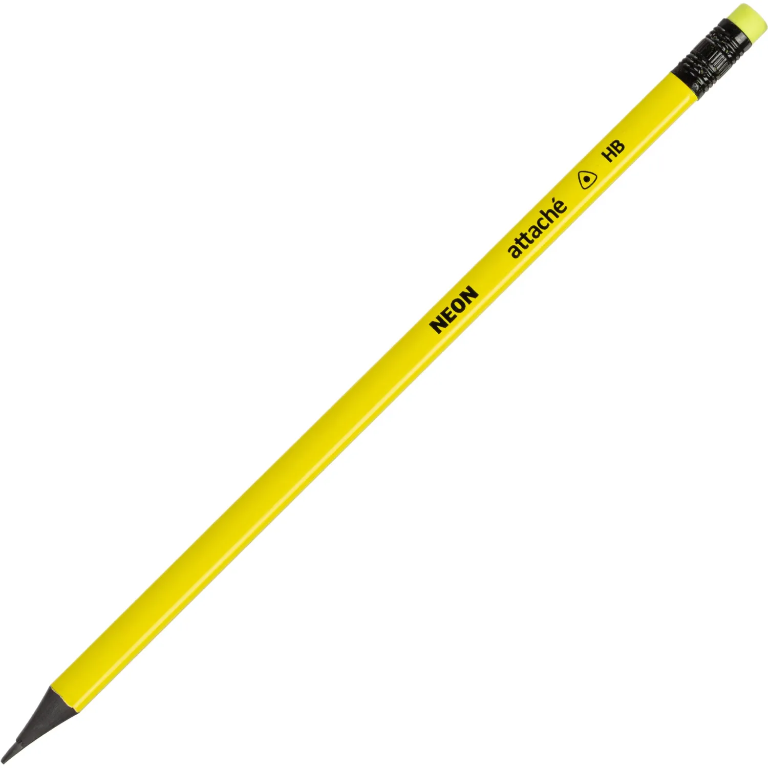 Карандаш чернографитный Attache пластик, трехгранн, с ластиком, ассорти - фото 5