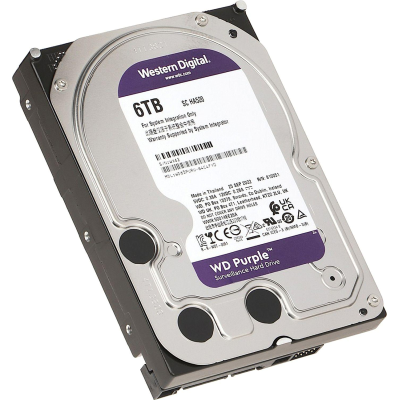 Жесткий диск Western Digital Purple 6TB, SATA, 5400rpm, 256MB(WD63PURU) - фото 2