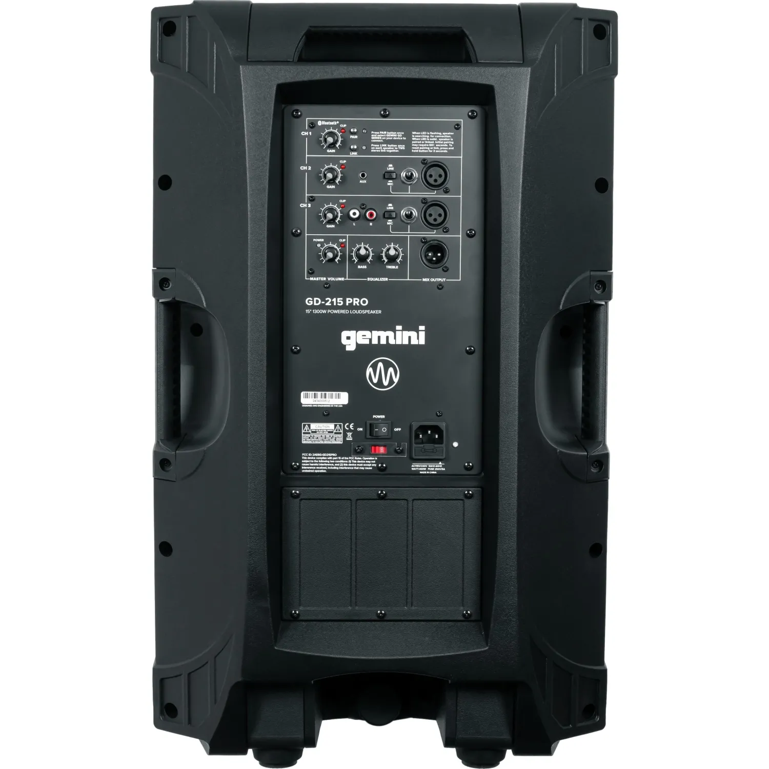Акустическая система Gemini GD-215PRO 2-х полосная, активная, 280 Вт - фото 4