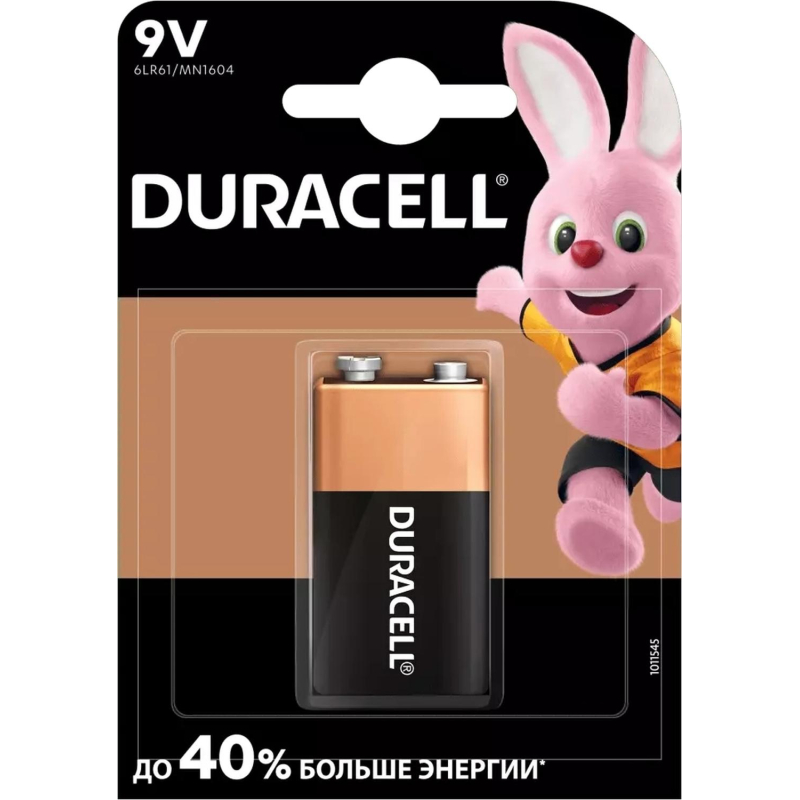 Батарейка Duracell Plus Крона 6LR61 BL1 Alkaline 9V - фото 1