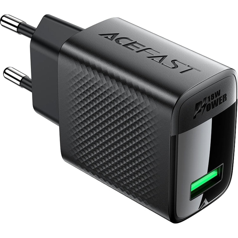 Зарядное устройство сетевое ACEFAST (AF-A90P3-BK)QC18W GaN USB-A с каб - фото 1