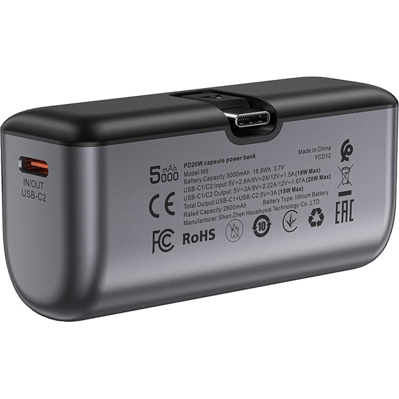 Внешний аккумулятор портативный ACEFAST (AF-M9-BK) 5000 PD20W черный - фото 3