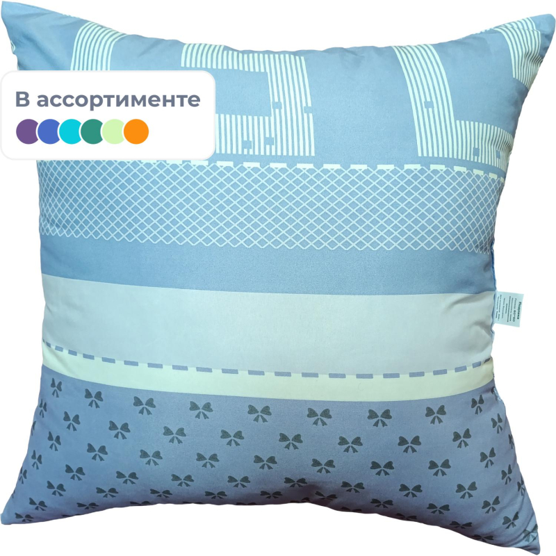 Подушка 60х60см, полиэфир, полисатин, микс - фото 1