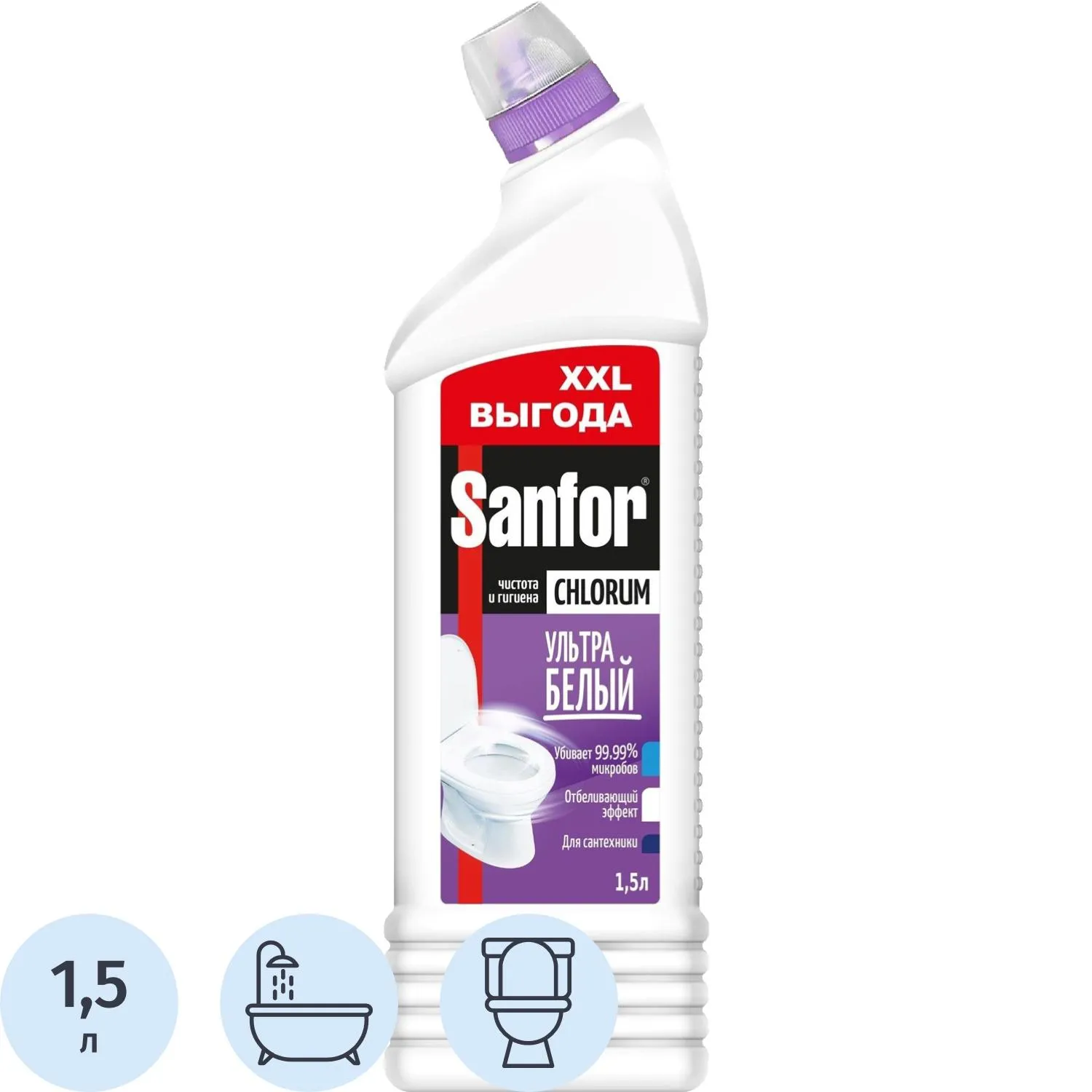 Средство для сантехники SANFOR Chlorum, 1,5 л - фото 1