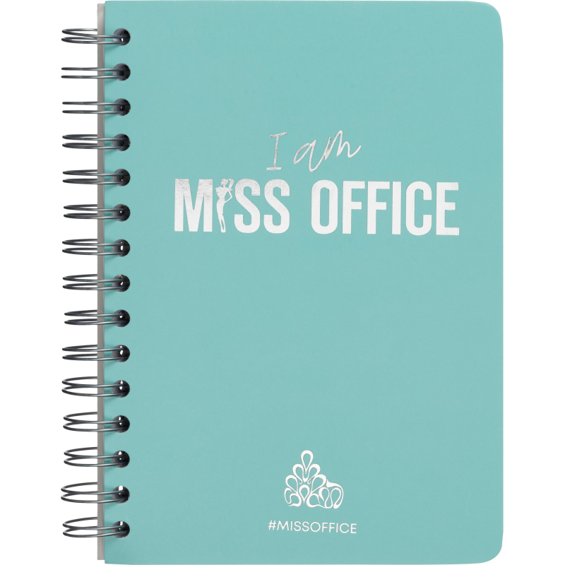 Тетрадь общая А5 Attache Miss Office 128л клетка гребень голубой с серебром - фото 1