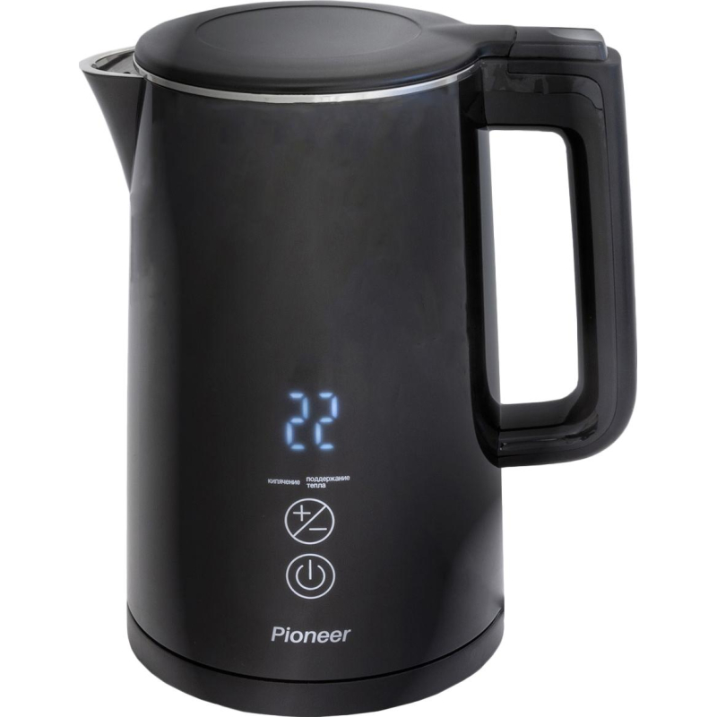 Чайник Pioneer KE577M black, электрический, 2000 Вт, 1,5 литра, STRIX - фото 1