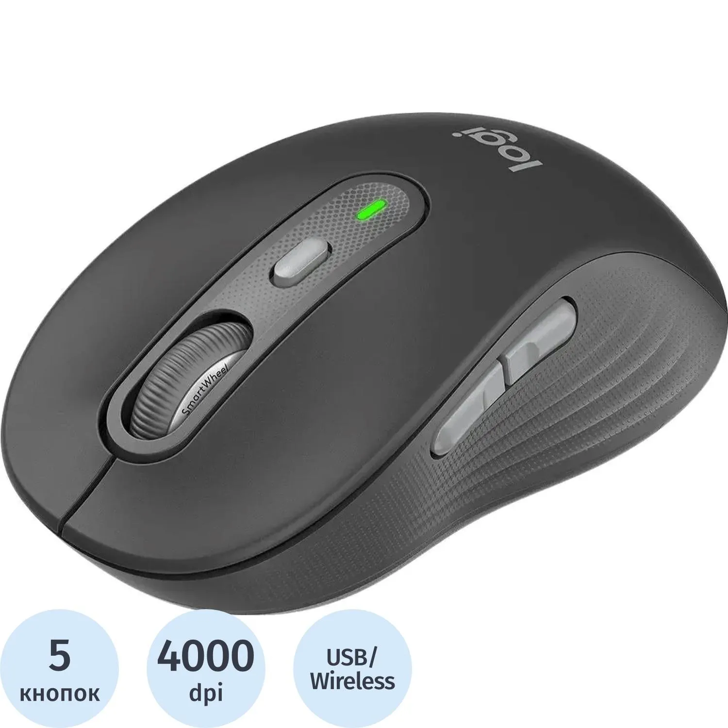 Мышь компьютерная Logitech M750 4000dpi BT/USB 5but(910-006269)графит - фото 1