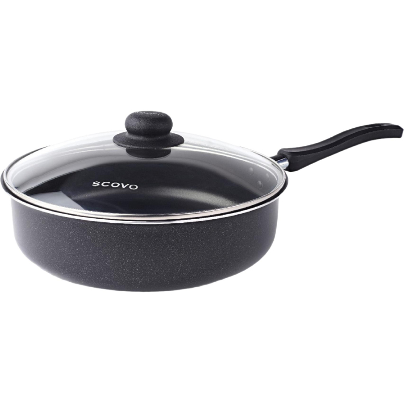 Сотейник алюминий Promo, 24 см + стеклянная крышка SCOVO PA-020 - фото 1