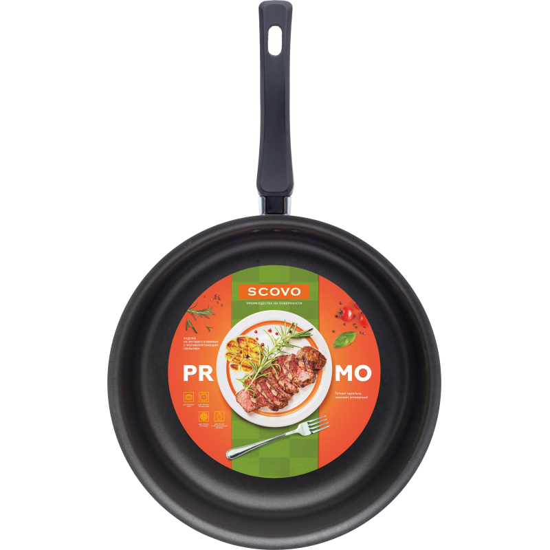 Сотейник алюминий Promo, 24 см + стеклянная крышка SCOVO PA-020 - фото 3