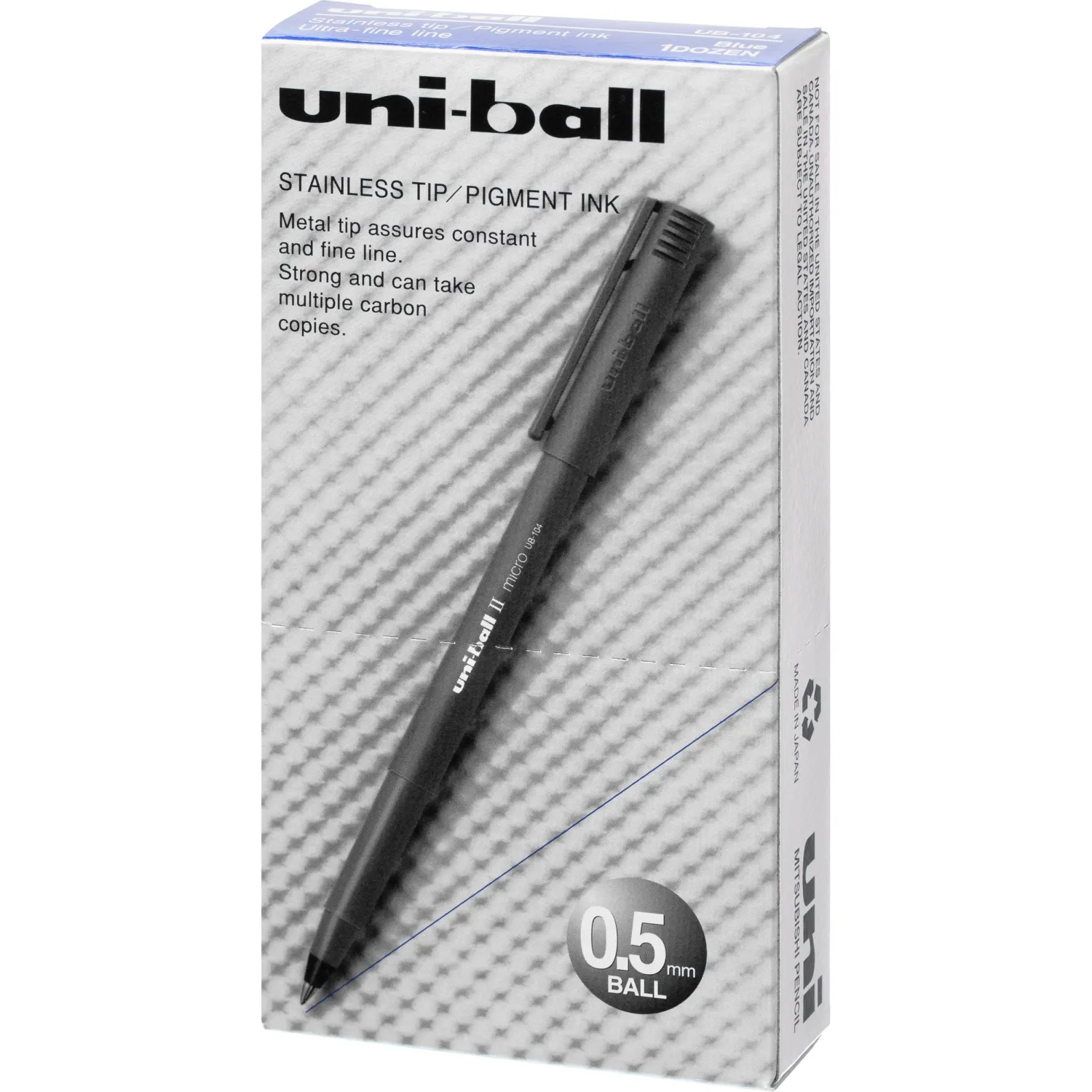 Роллер Uni-Ball II Micro 0,5мм, синий, UB-104 - фото 7