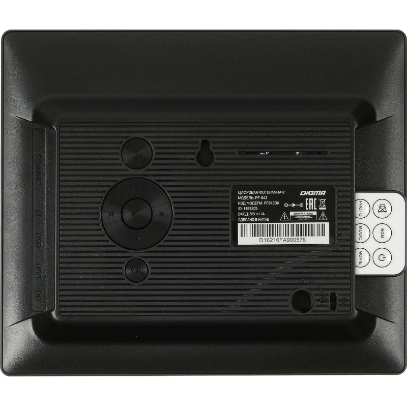 Фоторамка цифровая Digma 8 PF-843 IPS 1024x768 черный пластик ПДУ Видео - фото 4