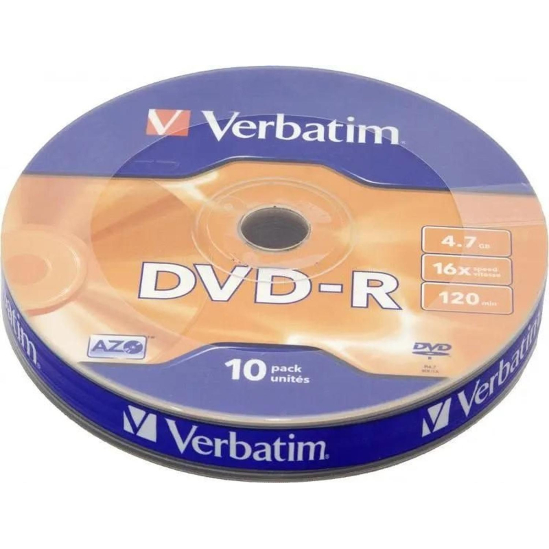Носители информации DVD-R Verbatim 4.7Gb 16x bulk 10шт/уп (43729) - фото 1