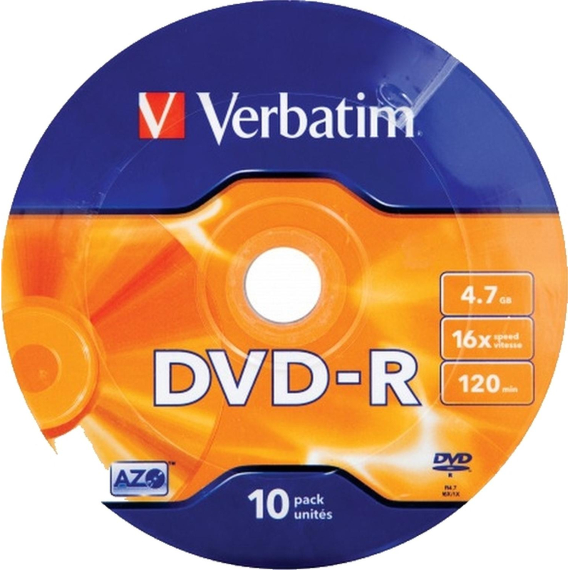 Носители информации DVD-R Verbatim 4.7Gb 16x bulk 10шт/уп (43729) - фото 2